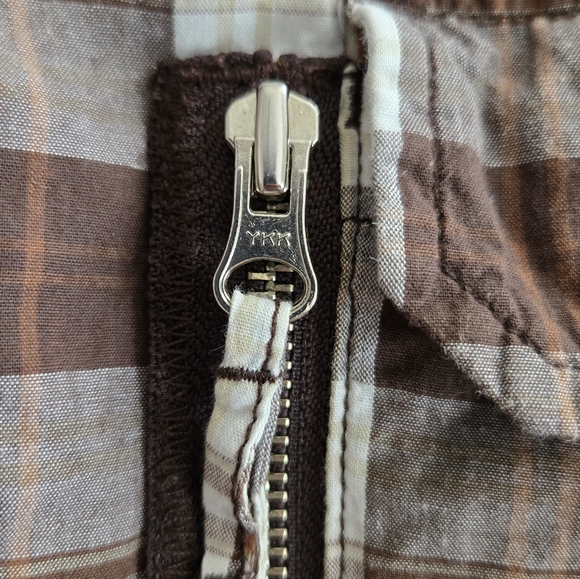 Vintage Y2K LRG Roots and Equipment Plaid Bomber Jacket Mens 4X Brown Orange - Picture 13 of 16